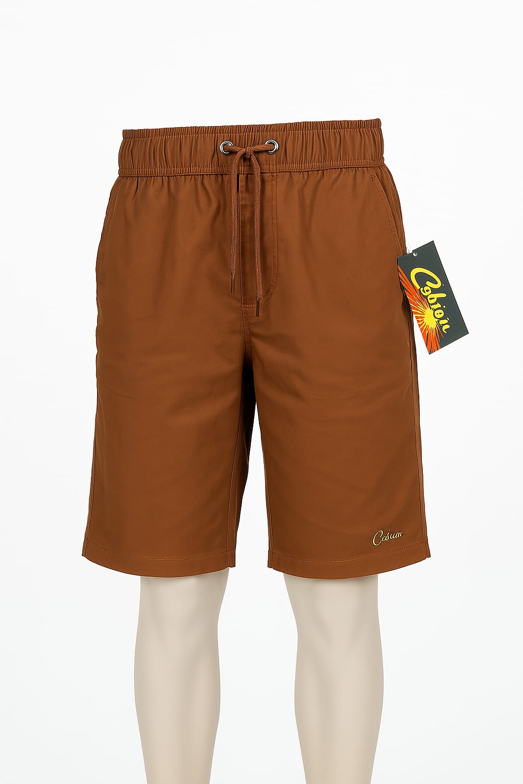 Solid Men  Brown Basic Shorts